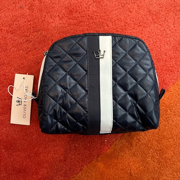 NWT Navy/White/Blue Cosmetic Case Oliver Thomas - Picture 1 of 4